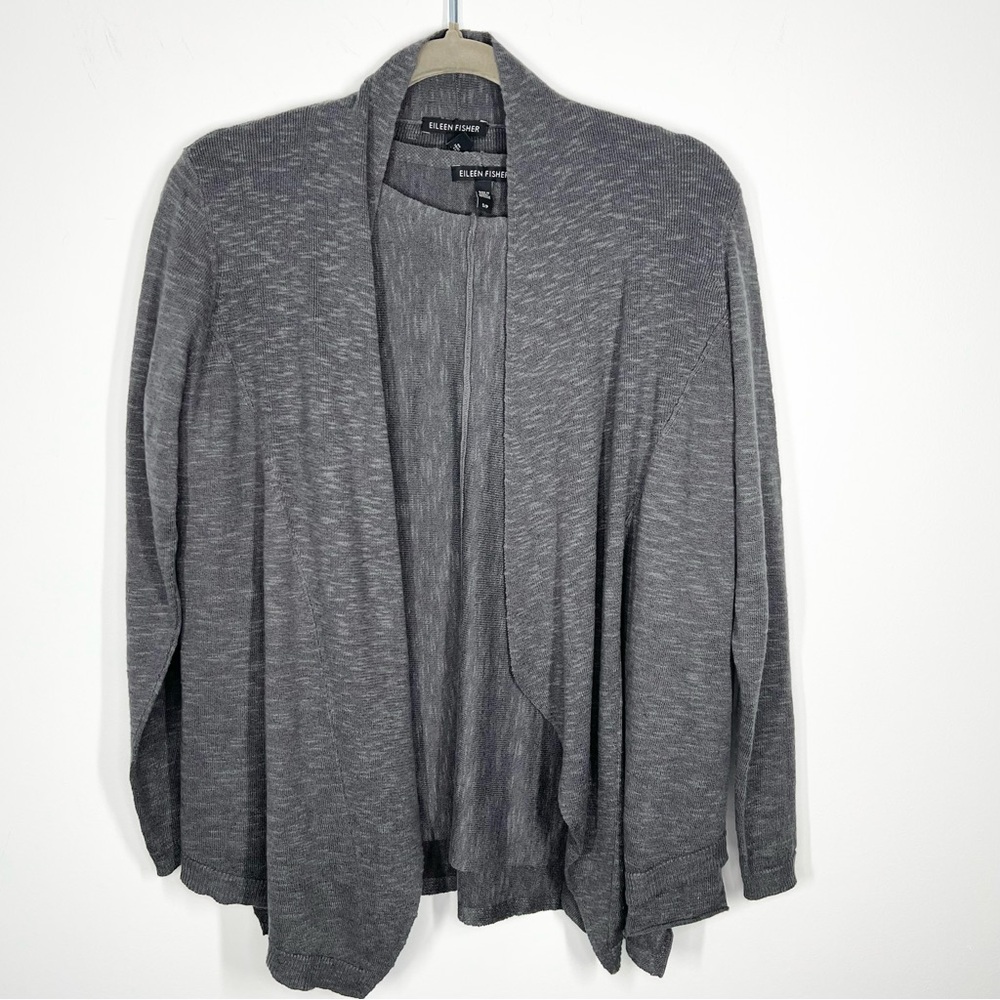 Eileen Fisher Organic Linen/Cotton Blend Cardigan Long Sleeve Blouse Set Small